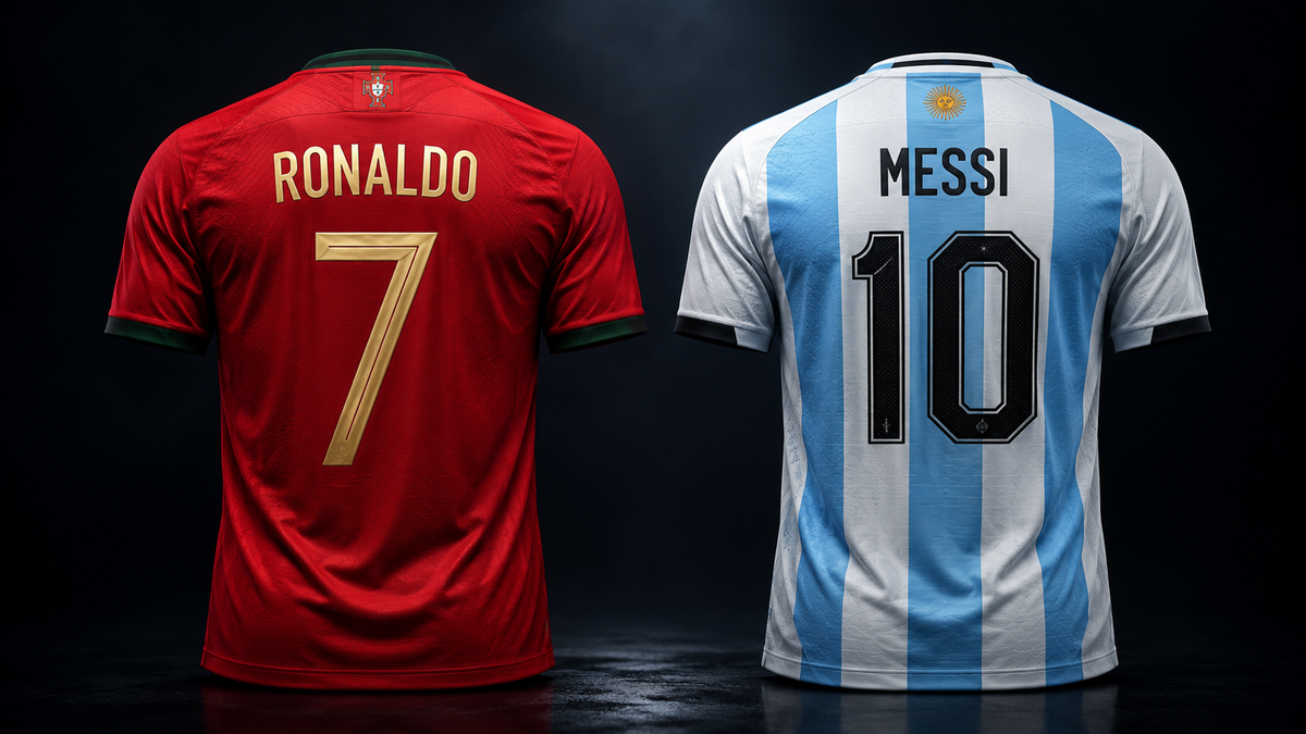 ronaldo and messi's world cup shirts